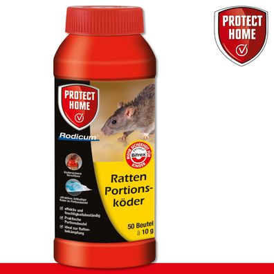 Protect Home 500 g Rodicum Ratten Portionsköder (50 Beutel à 10 g) Bekämpfung