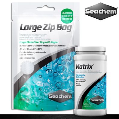 Seachem 250 ml Matrix Aktivkohle + Seachem 1 x Zip Bag Large