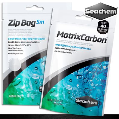 Seachem 100 ml MatrixCarbon Aktivkohle + Seachem 1 x Zip Bag Small
