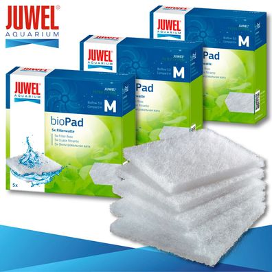 Juwel 3 x 5 Stück bioPad Filterwatte M Aquarium Filtermedien Schwamm Flies Watte