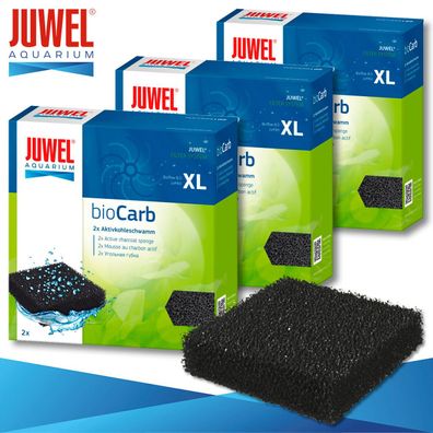 Juwel bioCarb 3x2 Stück Kohleschwamm XL Aquarium Filtermedien Schwamm Watte