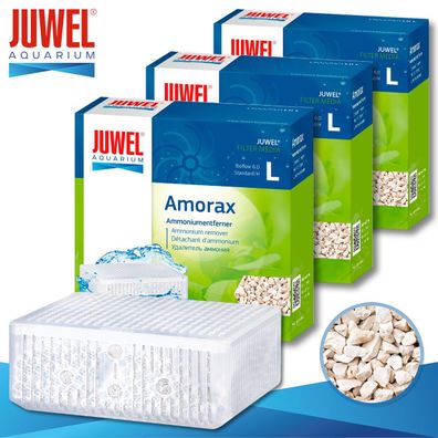 Juwel 3 x Amorax Ammoniumentferner L Aquarium Filtermedien Schwamm Watte Flies