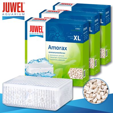 Juwel 3 x Amorax Ammoniumentferner XL Aquarium Filtermedien Schwamm Watte Flies