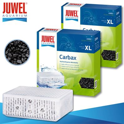 Juwel 2 x Carbax Hochwirksame Aktivkohle XL Aquarium Filtermedien Schwamm Flies