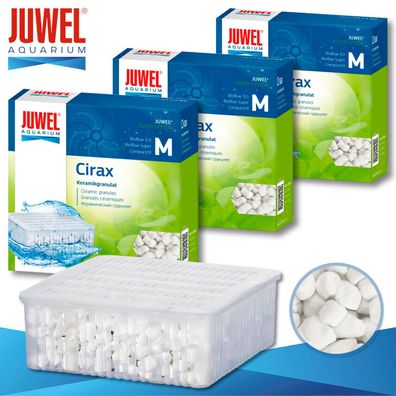 Juwel 3 x Cirax Keramikgranulat M Aquarium Filtermedien Schwamm Flies Watte