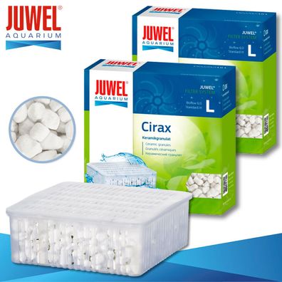 Juwel 2 x Cirax Keramikgranulat L Aquarium Filtermedien Schwamm Flies Watte