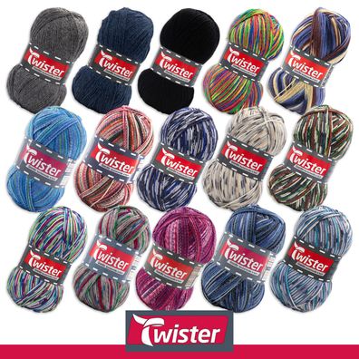 Twister 150 g Garda 6-fach Sockenwolle Stricken Häkeln Schurwolle Garn 20 Farben