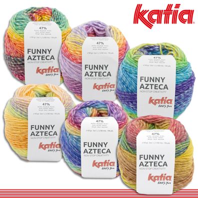 Katia 100 g Funny Azteca Farbverlaufsgarn Wolle Garn Stricken Häkeln 6 Farben