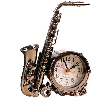 Saxophonf?rmiger Wecker im Retro-Design: Dekorative Nachttischuhr