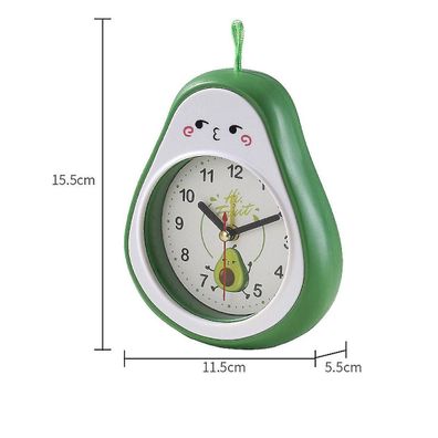 Anime-Wecker fï¿½ï¿½r Kinder: Avocado-Muster, nicht tickend, analoge Uhr