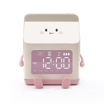 Milch Karton Wecker: Elektronische LED Smart Uhr fï¿½ï¿½r Schlafzimmer und Nacht