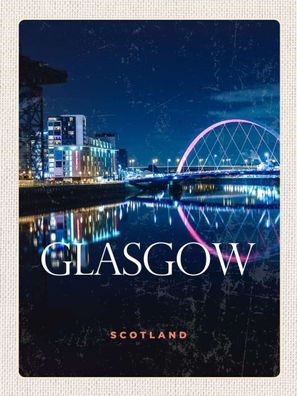 Top-Schild mit Kordel, versch. Größen, Glasgow, Schottland, bei Nacht, neu & ovp -3