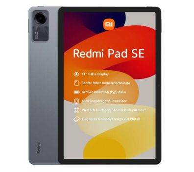 Xiaomi Redmi Pad SE Tablet 8 + 256GB 11´´ Zoll Graphite Gray WIFI Android 8000m...