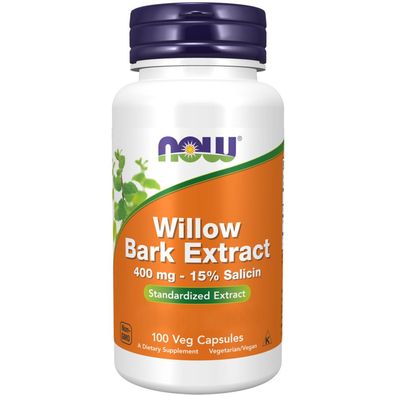 Now Foods, Willow Bark Extract, 15% Salicin, 400mg, 100 Veg. Kapseln