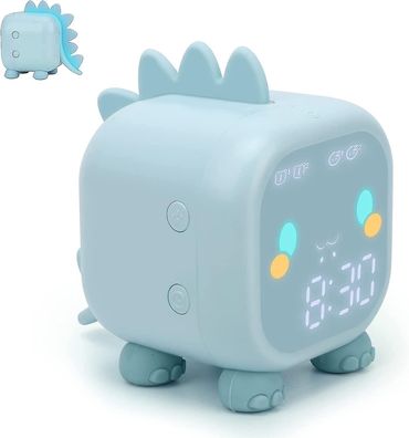 Digitaler Kinderwecker mit Dinosaurier-Design, Aufwachlicht und USB-Alarm