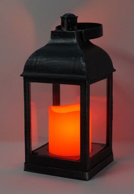 Vintage Outdoor Laterne 22 cm mit LED Kerze Timer Batteriebetrieb Tisch- und Hänge...