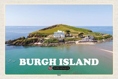 Top-Schild mit Kordel, versch. Größen, Burgh Island, England, Hotel, neu & ovp