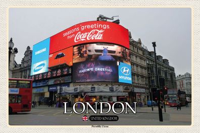 Top-Schild mit Kordel, versch. Größen, LONDON, Piccadilly Circus, England, neu & ovp