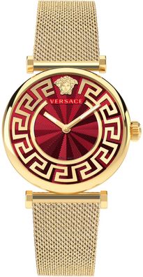 Versace VE1CA0523 LADY rot gold Edelstahl Armband Uhr Damen NEU