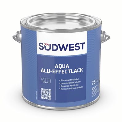 Südwest Aqua Alu-Effectlack 2,5 Liter brillantsilber (ca. RAL 9006)