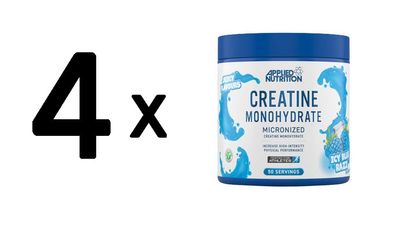 4 x Creatine Monohydrate, Icy Blue Razz - 250g