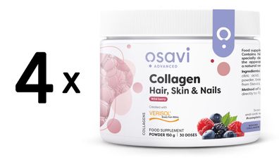 4 x Collagen Peptides - Hair, Skin & Nails (Wild Berry) - 150g