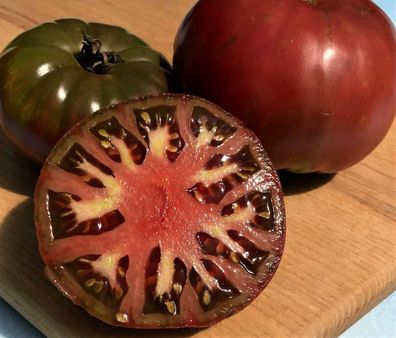 Tomate Cherokee Purple - traditionelle Erbstück- Fleischtomate 10+ Samen P 052