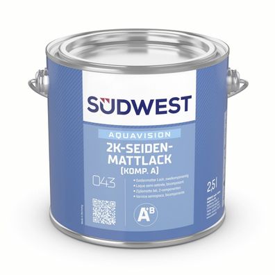 Südwest AquaVision 2K-Seidenmattlack (Komp. A) 0,75 Liter 9110 Weiß