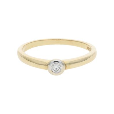 JuwelmaLux Ring 585/000 (14 Karat) Gold- und Weißgold mit Brillant JL10-...