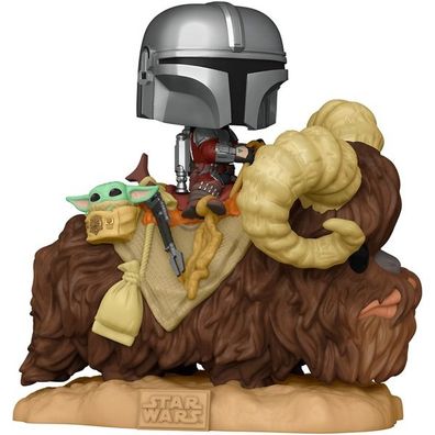 POP! Deluxe Star Wars - Mando on Bantha with Child in Bag (17,1 cm) - Funko 52373 ...
