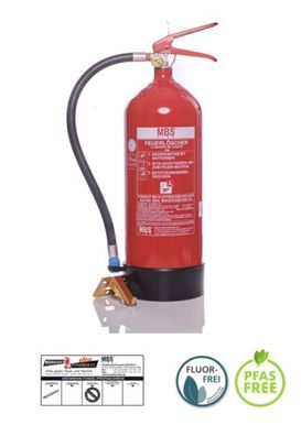 6L MBS FIRE Wasser Dauerdruck-Feuerlöscher 34A = 10LE inkl. Halterung und Plake