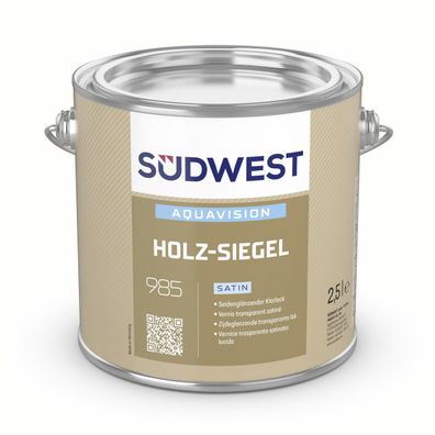 Südwest AquaVision Holz-Siegel satin 2,5 Liter 0901 farblos