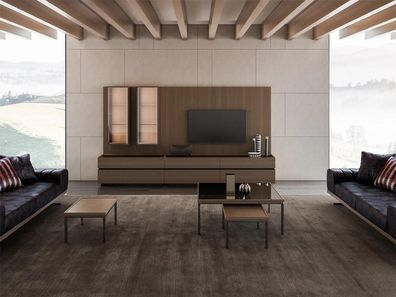 Wohnzimmer Holzmöbel Wohnwand TV-Ständer Komplett Modern Einrichtung