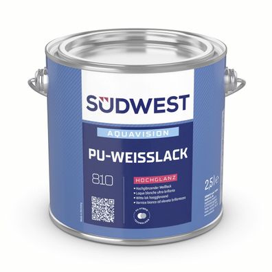 Südwest AquaVision PU-Weißlack Hochglanz 2,5 Liter 9110 Weiß