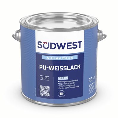 Südwest AquaVision PU-Weißlack Satin 2,5 Liter 9110 Weiß