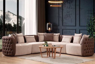 Sofa Möbel Wohnlandschaft Luxus Modern Eckgarnitur Ecksofa L-form Polster