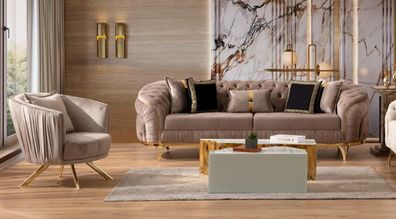 Luxus Sofagarnitur 31 Sitzer Textil Designer Chesterfield Sofa Modern