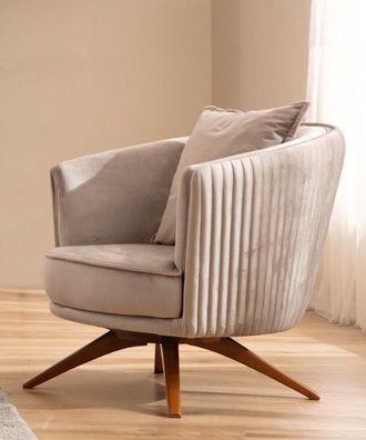 Design Sessel Couch Polster Luxus 1 Sitzer Textil Samt Einsitzer Neu