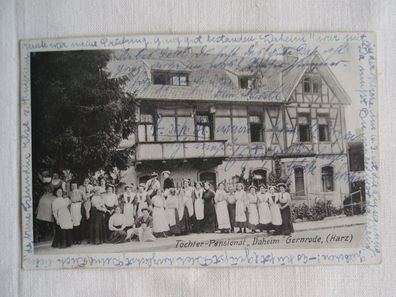 AK Gernrode Harz, Töchter Pensionat "Daheim" gelaufen 3.3.1913
