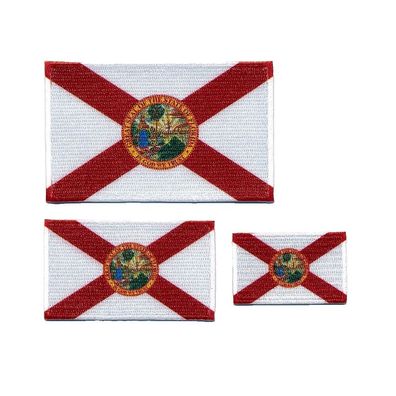 3 Flaggen Florida Tallahassee Amerika Patches Aufnäher Aufbügler Edel Set 104