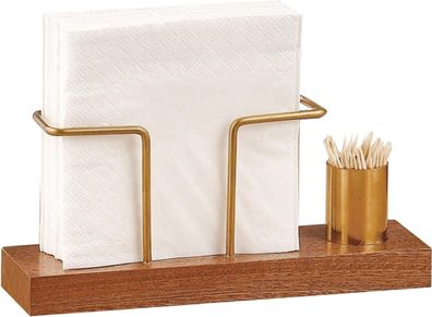 Holz-Serviettenhalter: Papierserviettenhalter mit Zahnstocherhalter, Tischdekoration