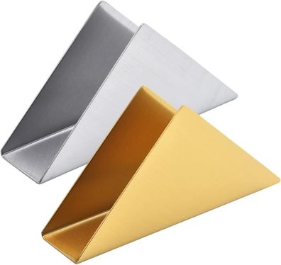 Edelstahl-Serviettenhalter: 2 Stéck moderner dreieckiger Papierspender(GoldundSilber)