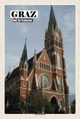 Top-Schild mit Kordel, versch. Größen, GRAZ, Österreich, Herz-Jesu-Kirche, neu & ovp