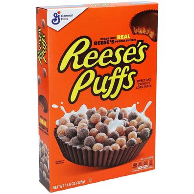 Reese's' Puffs General MILLS ' Müsli Cornflakes mit Peanutbutter 326 gr aus USA