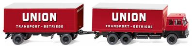 Wiking H0 1/87 045701 Hanomag Kofferlastzug Union Transport Gesellschaft - NEU