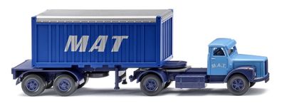 Wiking H0 1/87 052604 Scania Hauber Containersattelzug 20' Open Top M.A.T. - NEU