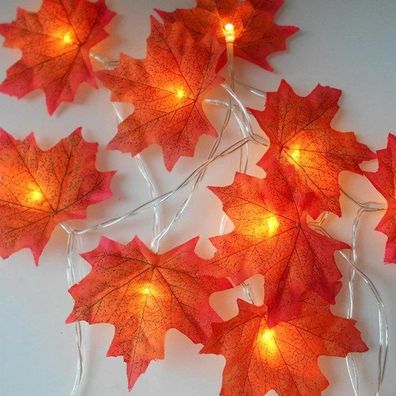 Lichterkette Herbstblätter / LED-Lichterkette - Batteriebetrieben