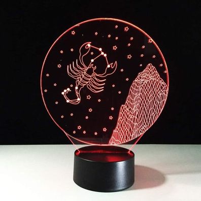 Nachtlicht Skorpion 3D Led Tischlampe Schlafzimmer Konstellation