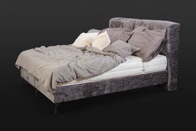 Graues Doppelbett Moderne Schlafzimmermöbel Designer Textilbetten Neu