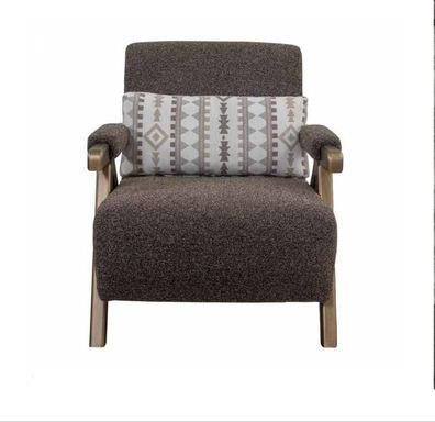 Brauner Sessel Designer Einsitzer Wohnzimmer 1-Sitzer Luxus Stuhl Neu